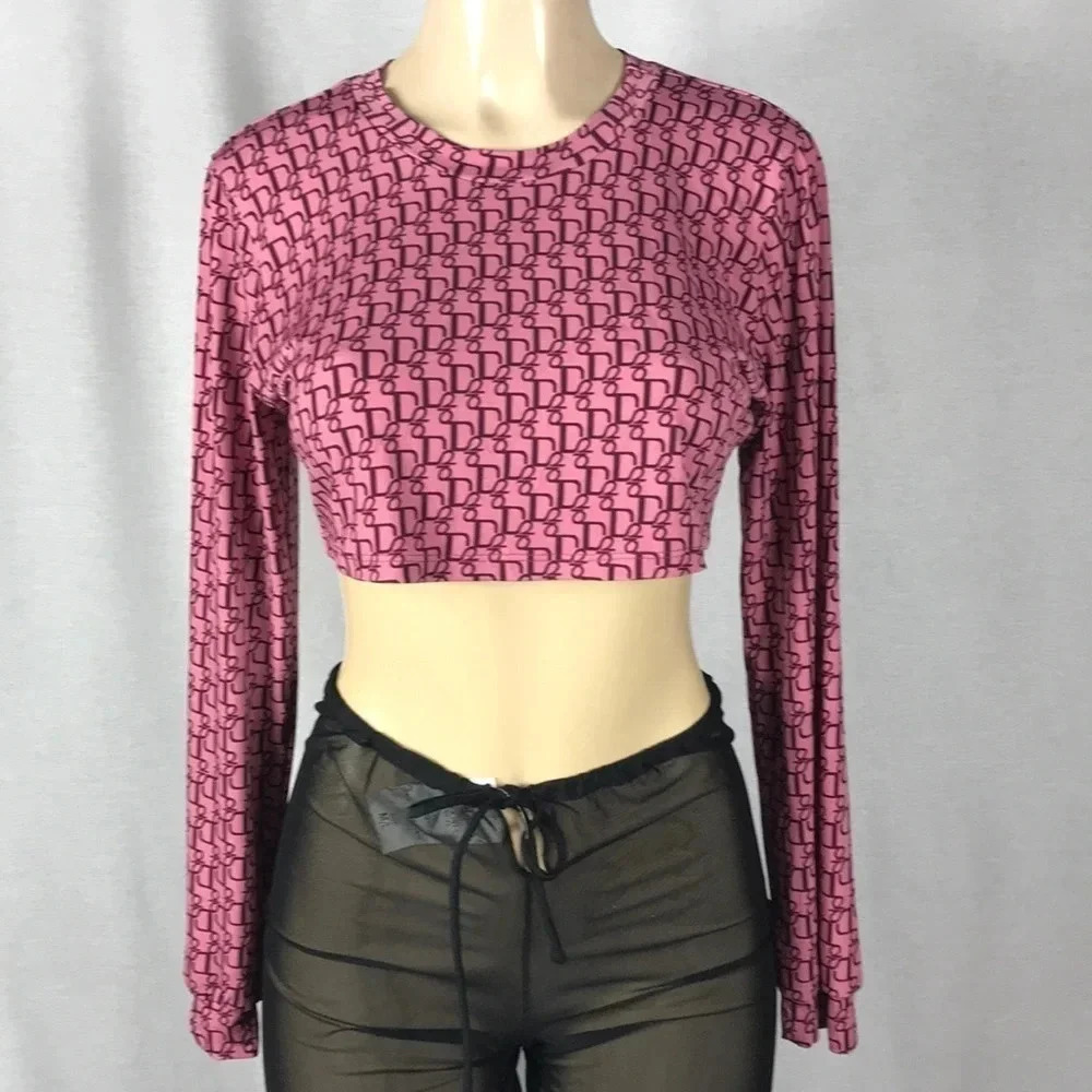 Topia pink and purple crop top size small